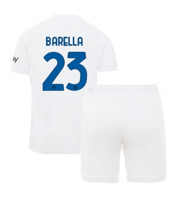 Inter Milan Nicolo Barella #23 Segunda Equipación Niños 2023-24 Manga Corta (+ Pantalones cortos)